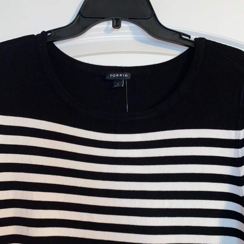 torrid Black and White Striped Midi Dress - Picture 3 of 5